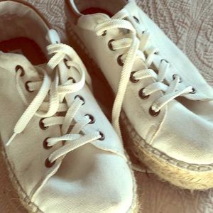 Canvas espadrille platform sneakers